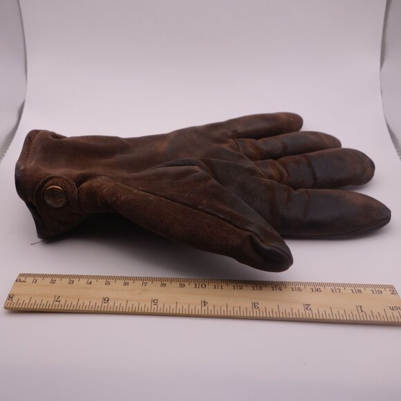 Vintage Diesel Ind. 100% Leather Brown Winter Gloves Made in Italy - Picture 5 of 15